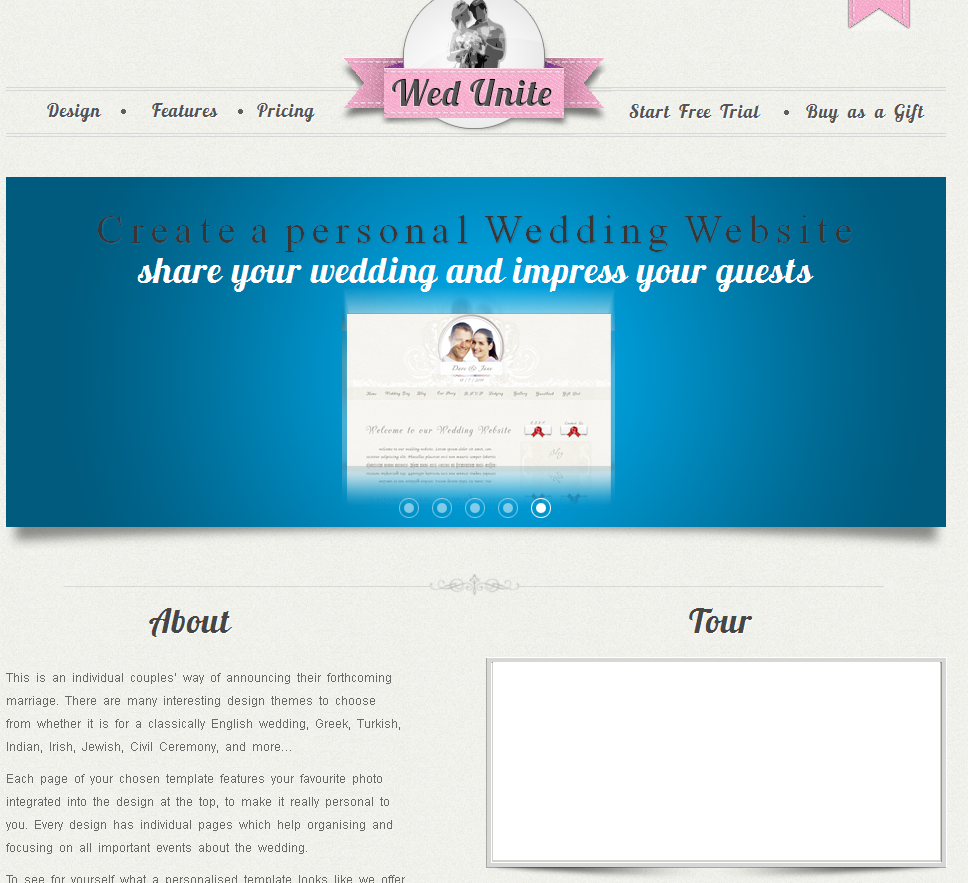 personal wedding website screenshot 2