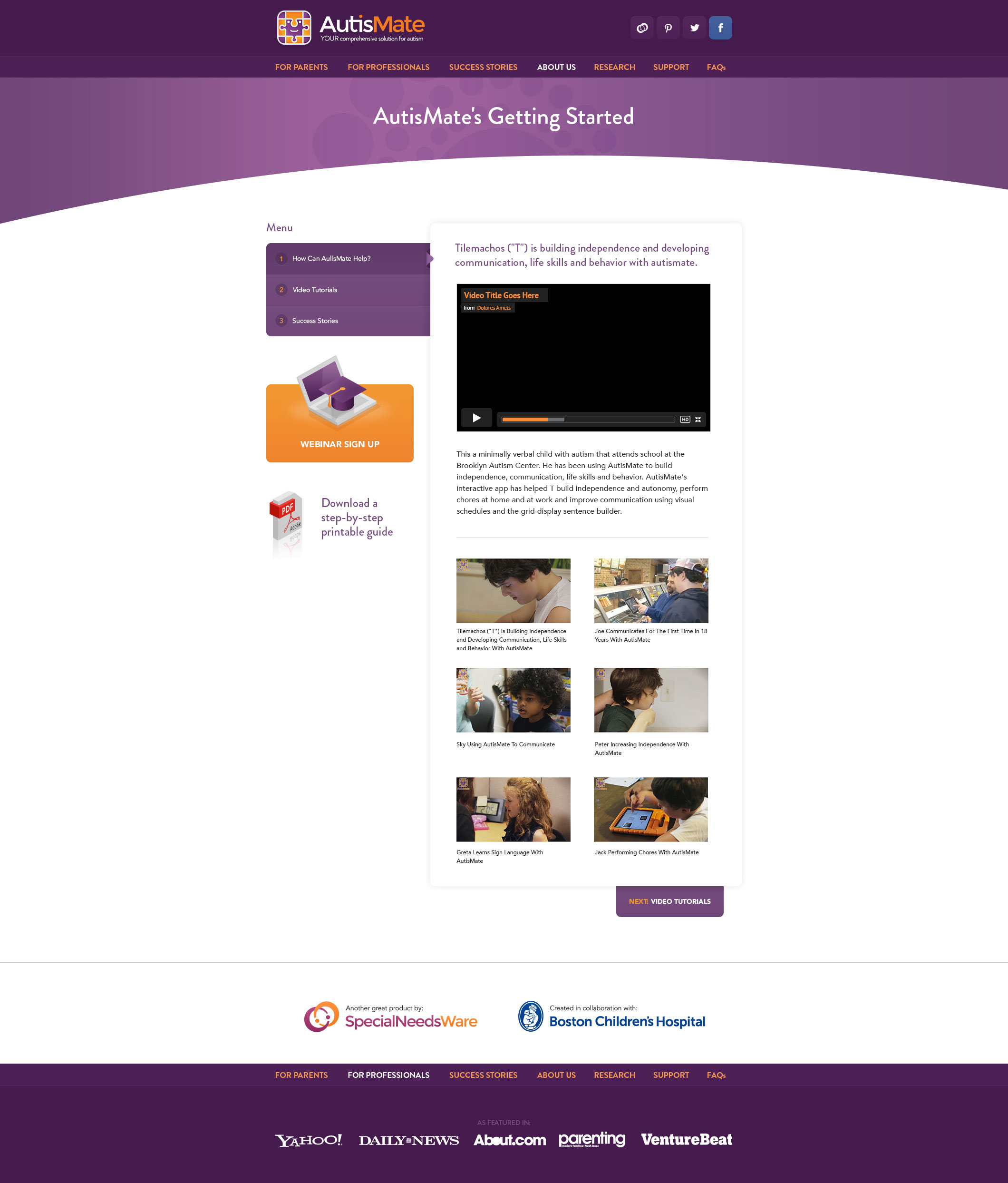 website design screenshot 2