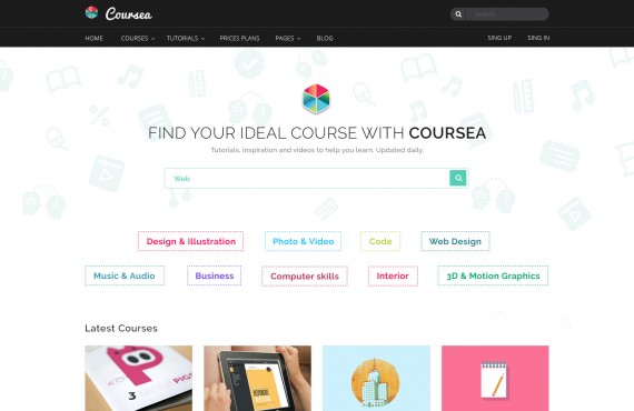 coursea – online tutorials & courses template screenshot 4